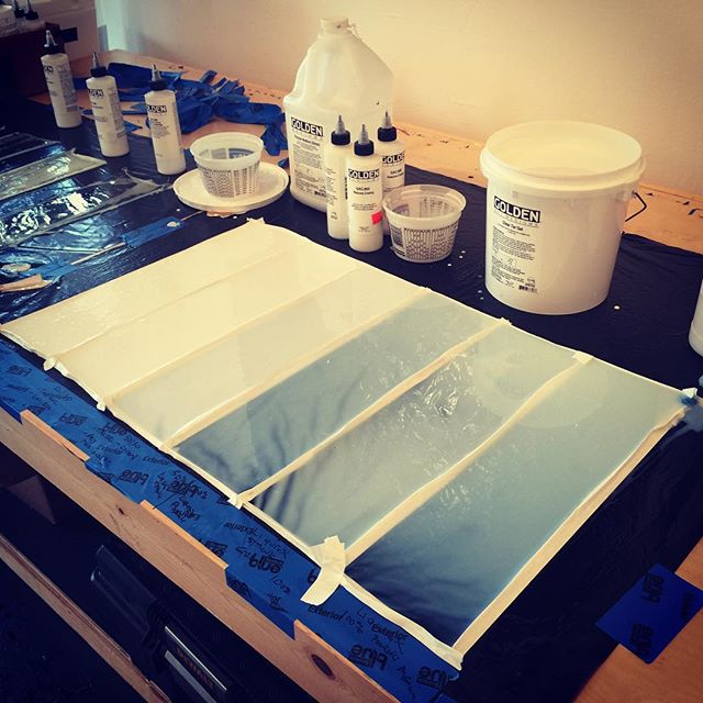 A peek into studio life. "What do you do in your studio all day?" Today I'm playing gel and polymer chemistry with the goal of a better base gel mix. So far 10 recipes in process. Each test takes 3 to 5 days to dry. It's Breaking Bad artist style.