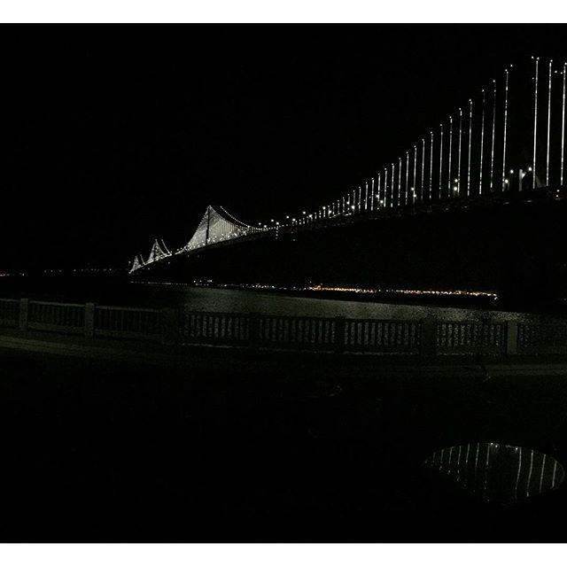 Bay lights up and running again and adding a glow to San Francisco Bay. Official opening in a few weeks.