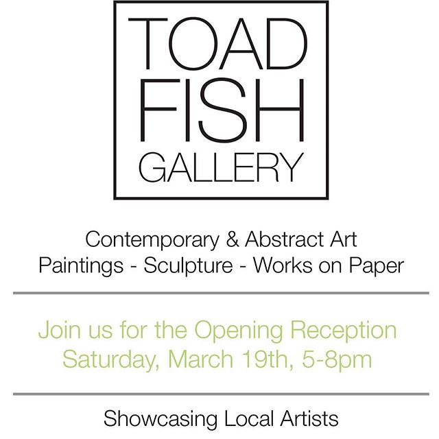 Hey art lovers I'm showing some work at the opening reception for Toad Fish Gallery. Saturday March 19th from 5 to 8 pm. Downtown Sausalito. Featuring art by 17 local Sausalito abstract artists
