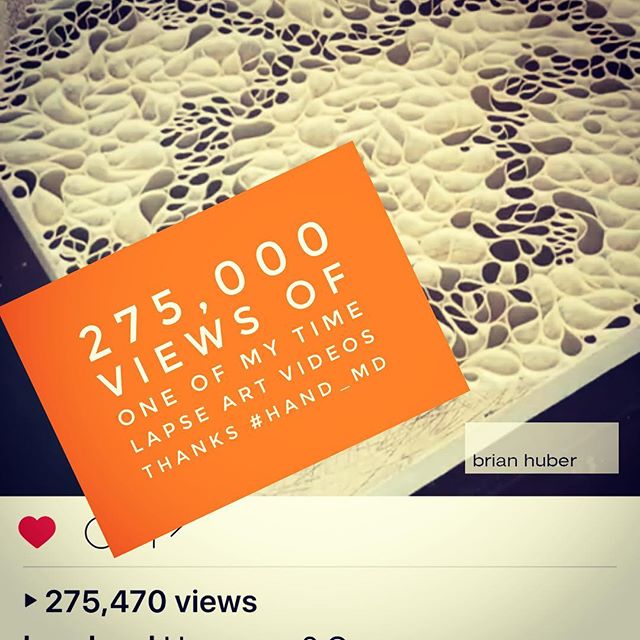 In the studio: My time lapse video was featured on a popular Instagram art account @hand_md and has over 275,000 views. Was happy to see such a crazy number.