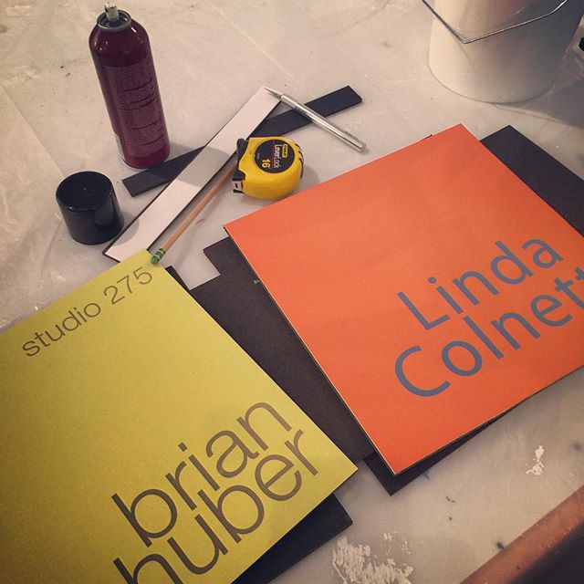 In the studio: new entry signs for the studio. Nothing like company to make you do all those cleanup and get ready projects . @icb_winter_open_studios is next Friday - Sunday here at the ICB, 11am to 6pm with 100 artists open under one curved roof. 48th year for this event.
