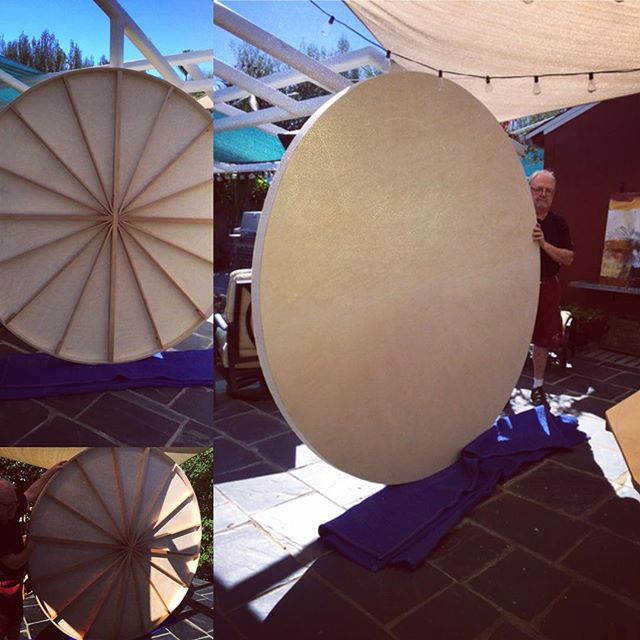 New 7' round panels under construction in SoCal. John Calver is working hard on a few large panels for my new pieces. These panels are incredibly light and strong with the spoke system John uses. Can't wait to get them in my studio. #
