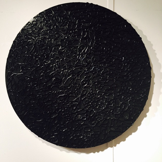 New piece 36" round for circle back series. Countdown to Marin open studios has begun.