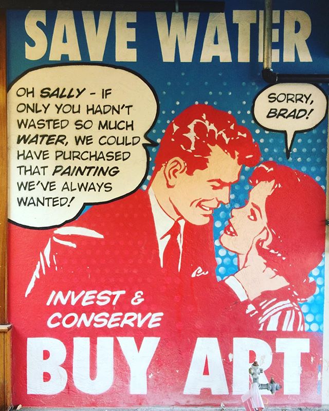 Silly Sally and Brad - Don't waste so much water and you will have piles of money to buy art. Thought it was stop buying Avocado toast and then buy a house full of art. . . .