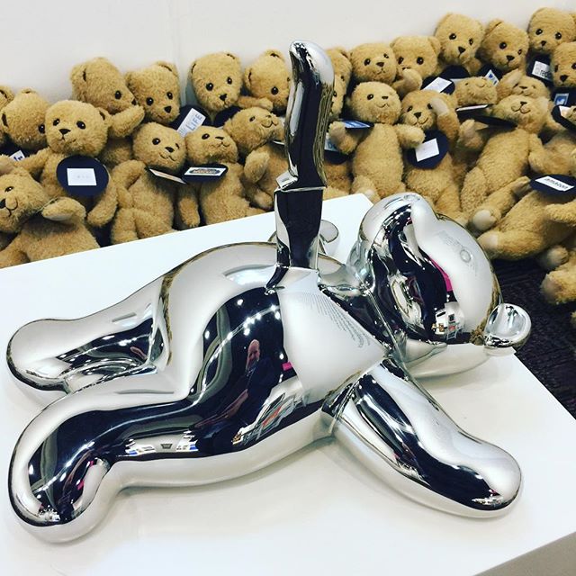 Sorry teddy - you've been replaced "YBR" I love my phone more than you - amazing installation by Rachel Lee Hovnanian, Memorial for Poor Teddy @artpalmsprings So long to Palm Springs and the Art Palm Springs art fair until next year. @rachelleehovnanian eplaced