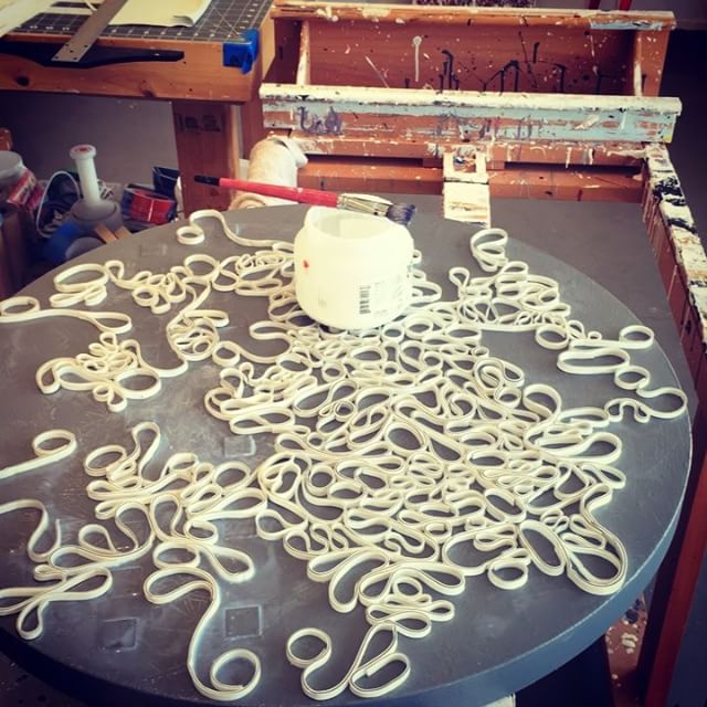Studio life: time lapse of assembly of piece titled Dryades from the Circle Back series. Dryades is on its way to a show in Sacramento that open in August.