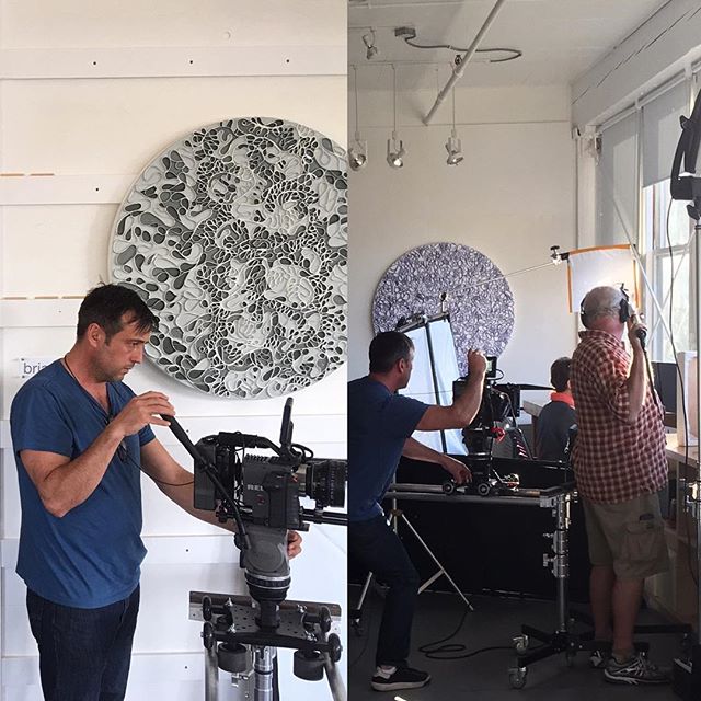 Today's life in the studio: my art studio was used to film a commercial for quickbooks. Don't think they care if artists aren't very good at accounting