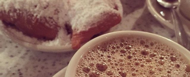 Home in New Orleans for a few days. Beignets and cafe au lait are integral to every visit. Warm night in the quarter and covered