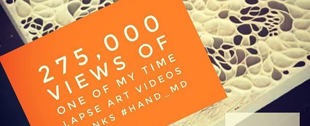 In the studio: My time lapse video was featured on a popular Instagram art account @hand_md and has over 275,000 views. Was happy to see