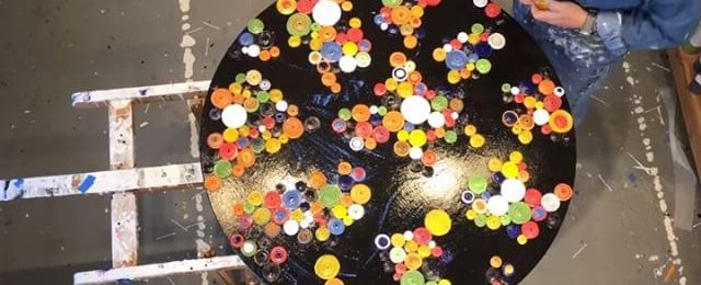 Time lapse video of new circumference series 47” round (1.19m) being worked on. This one will be shown at my open studio event during the 4th weekend of @artspansf . Much more fun seeing this in a short timelapse version vs the real thing. Great to be working on a number of pieces for upcoming shows and clients. Stay tuned for more art vids of the finished piece. .