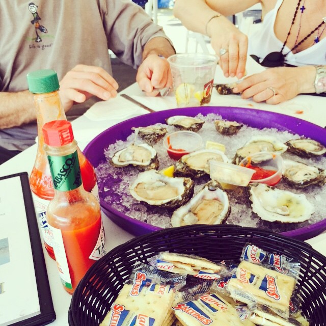 Breakfast- oysters on the half shell #ersters #jazzfest #newawlins #greattobehome #brianhuberart #notatwork