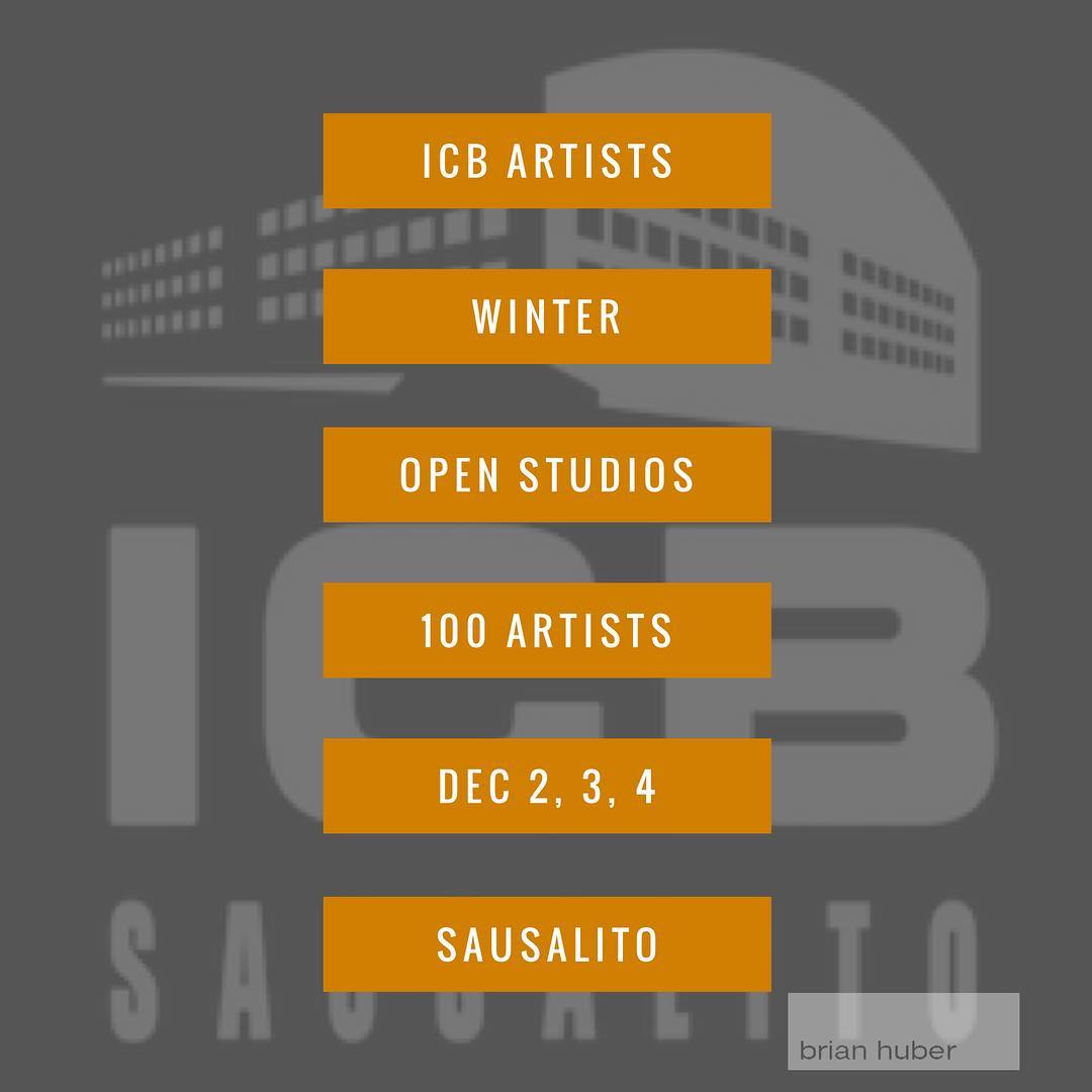 Don't miss this huge event: ICB’s 48th Annual Winter Open Studios 
@icb_winter_open_studios  100 Artists Under One Roof in Sausalito CA

One of the highlight events at the ICB (Industrial Center Building) every year is the Artists’ Winter Open Studios.  This is a fascinating opportunity to wander in and out of the studios where more than 100 painters, sculptors, fabric artists, jewelers, photographers, multimedia producers, and more, create their work. There is no better place to discover exceptional and unique works of art than at the studios where they are created — at the ICB in Sausalito!

Opening Evening Reception: Friday December  6-8pm – Art, Music and Libations

Studios will be open from 11am – 6pm on the following days:

Open Daily: Friday, December 2nd,  Saturday, December 3rd and Sunday, December 4th

Free admission. Free parking. Wheelchair accessible. Elevator.

ICB 480 Gate 5 Road Sausalito Ca 9465
icb-artists.com #icbartists #bayareaartist #sausalito #openstudios #icb_winter_open_studios #artshow #artopening #abstractpainter #studiovisit #openingparty #decemberevents #artistslife #painterslife #marinart #bayareaart #brianhuberart #artparty #painterly #art