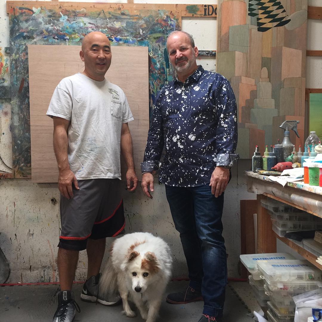 Great visit with @bryanida in his Culver City studio. Plus he lead us on a great tour of the amazing art galleries in Culver City. #culvercity #artist #artistworking #inthestudio #studiolife #abstractartist #studiolife #bryanida #brianhuberart #artdistrict