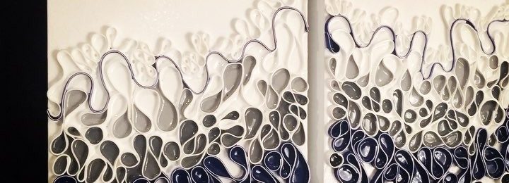 In the studio: new diptych done and ready to ship to @artroomslondon This is a 12"x 24" (3