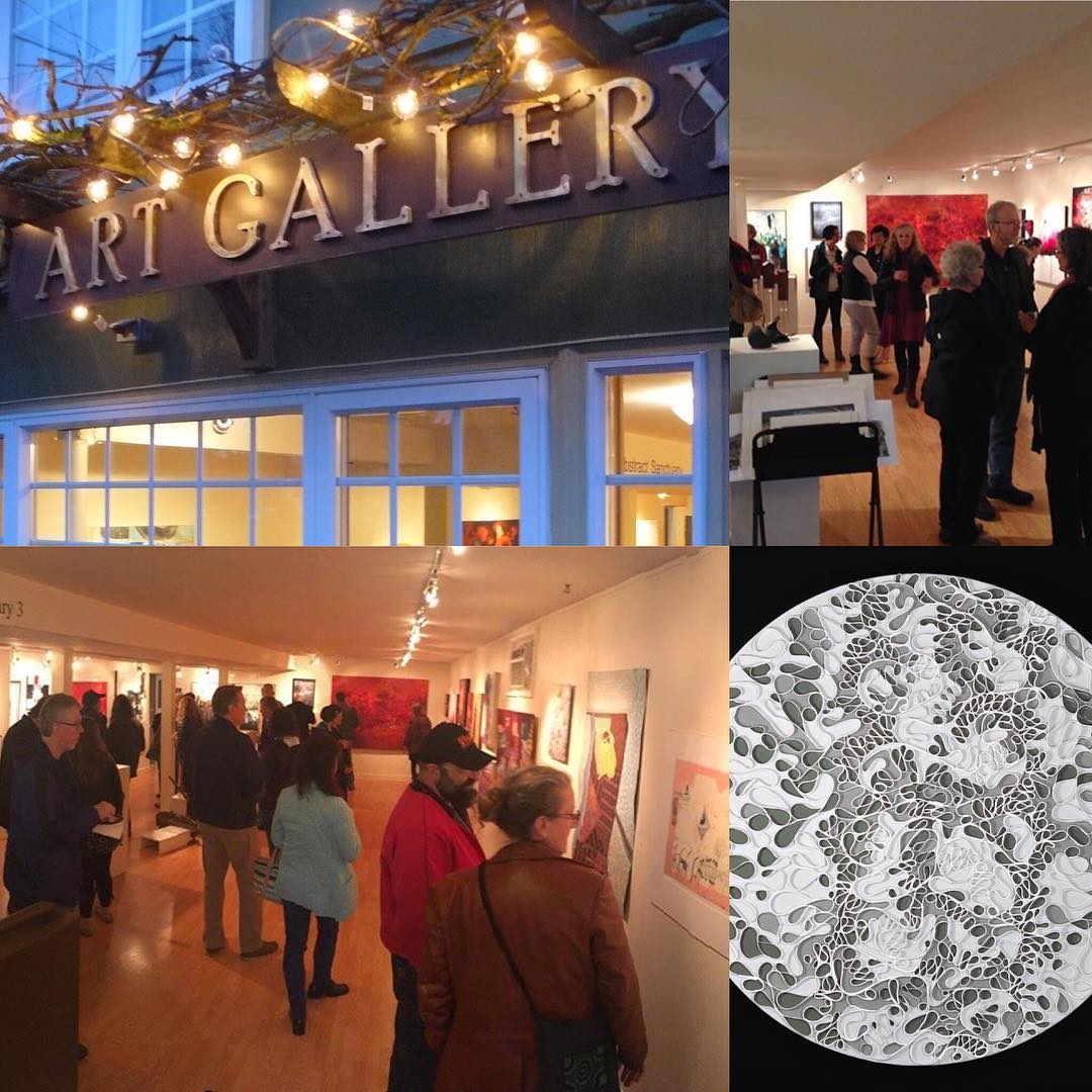 Out if the studio: Great turnout last night for the 3rd Annual Abstract Sanctuary show at Vernum Ultimum Gallery in Portland. Honored to have my Braided piece Meltwater as part of the amazing exhibit. Congrats to Jennifer Cutshall for curating this great show.