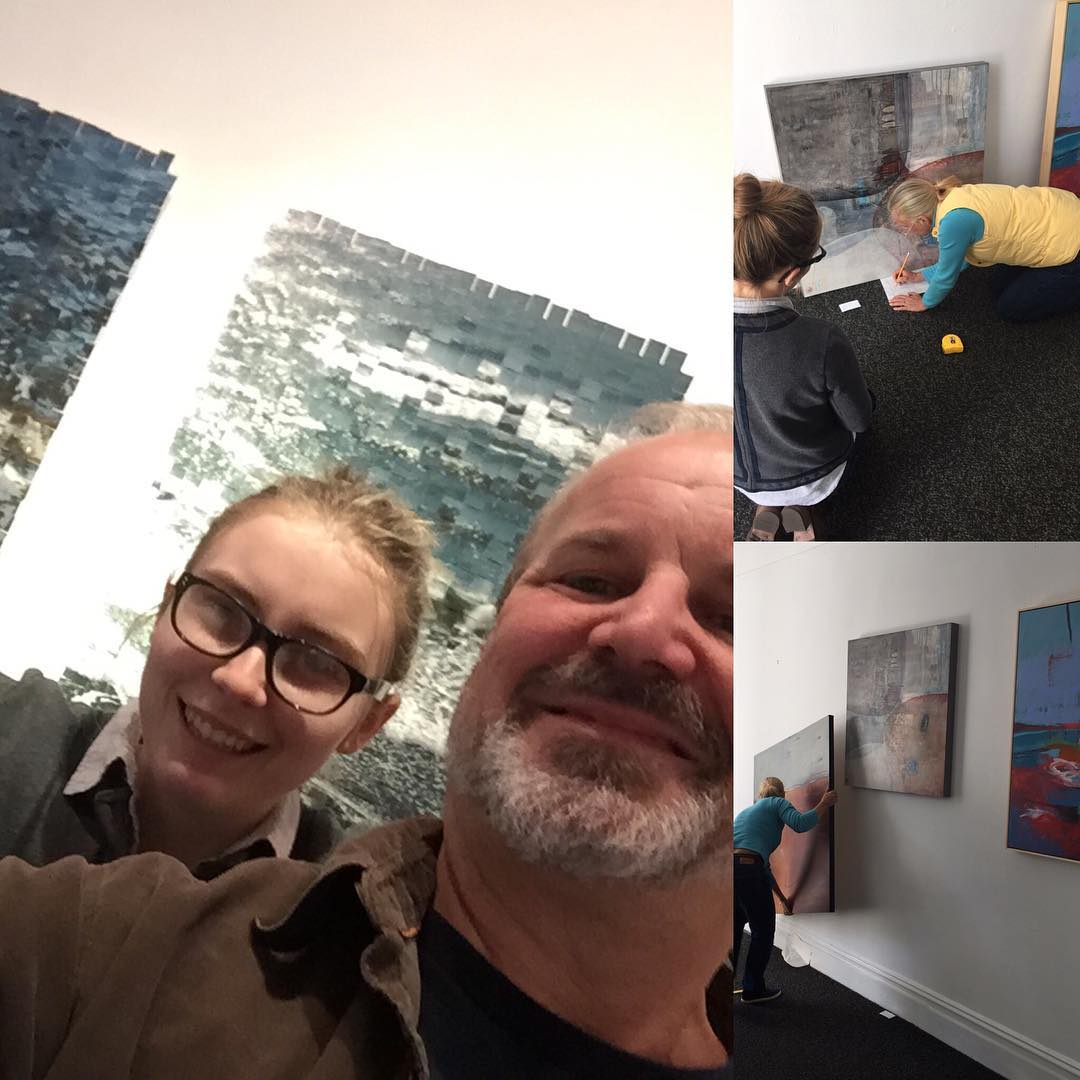 Today in the studio was not. In the studio. Fun day hanging a show at @toadfishgallery Opening night  is Saturday from 5 till 8.  My pieces and lots of other great sausalito artists all under one roof.