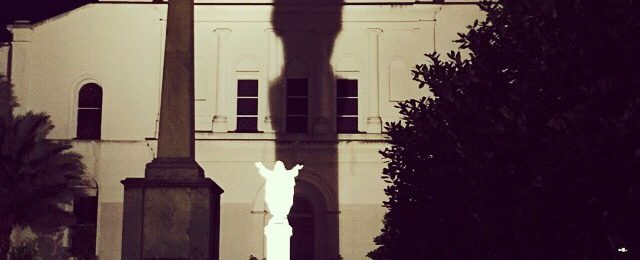 Touchdown Jesus on the back of St Louis. Cathedral in French quarter Shadow is a big element in my w